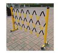 LWJSOCP Portable Expandable Traffic Barrier with Wheels, Foldable Safety Fence for Highways & Airports, Easy to Move, Black, 119.4 x 500.4 cm, Effective Traffic Control Solution