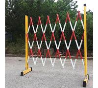 LWJSOCP Portable Retractable Traffic Barrier, 1.5 x 4 m, Folding Security Gate, Durable Yellow Metal Barricade for Road & Garage Safety, Easy Setup, Versatile Protection Solution