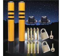 LWJSOCP Steel Parking Bollard Safety Post for Driveways sb Safety Barrier 2 Pieces 7.6 x 75 cm / 3 x 29.5 in Durable and Secure Ideal for Parking Lots and Entrances