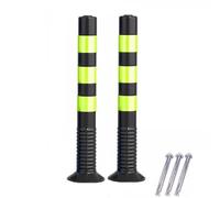 LWJSOCP Steel Safety Bollards, Traffic Barriers, 75cm Height, Durable Plastic Posts for Driveways, Black, 2-Pack - Effective Traffic Control & Protection