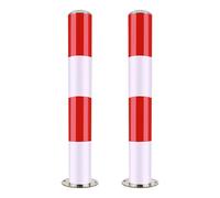 LWJSOCP Traffic Safety Bollards - Set of 2 Red Portable Barriers for Driveways, 75 x 7.6 cm, Durable Traffic Control, Effective Roadblock Solutions, Easy to Install