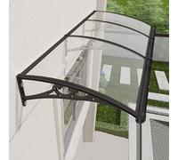 LWJSOCP Transparent Polycarbonate Door Canopy with Gutter Weatherproof Window Awning Outdoor Balcony Shelter Rain and Snow Protection (W120xL100cm)