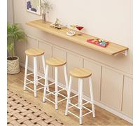 LWJSOCP Wall-Mounted Dining Table, Foldable Kitchen Desk, Space-Saving Bar Table, Click-Fold Design, Versatile Use for Home & Office, Beige, 80x30cm