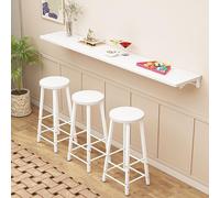 LWJSOCP Wall-Mounted Dining Table, Folding Kitchen Table, Space-Saving Bar Desk, Click-Fold Wall Table, Versatile for Various Spaces (Beige, 80 * 30cm)