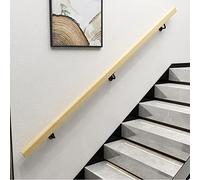 LWJSOCP Wall Mounted Non-Slip Wooden Handrail for Stairs - Indoor Loft Elderly Support Railing Corridor Safety Bar - Complete Kit (Natural Color 220cm Size)