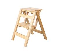LWJSOCP Wooden Ladder Stool 2 Steps Folding Stairs Chair Stepladder Home Kitchen Library Multifunction Foldable Step Stool Ladder Rack Ladder Chair