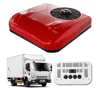 lwjunmm 12V RV Rooftop Air Conditioner, Heating & Cooling, Ultra-Quiet 12 Volt DC AC Unit, Fast Cooling & Easy Installation for RVs, Motorhomes, Campers, Campervans, Trucks, Travel Trailers Red-24V