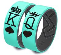 LWJYX King Queen Silicone Couple Ring,Crown Rubber Engagement Wedding Bands,Anniversary Promise Lover Ring,8mm Wide 2mm Thick, Silicone, No Gemstone