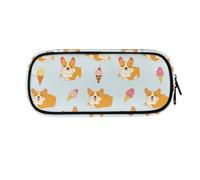 LWLFC Pencil Case for Girls Cute Corgi Large Capacity Storage Bag with 3 Compartments for School, College, Office Supplies - Multi-Layer Zipper Closure Stationery Holder, Travel