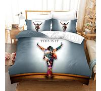LWLFC Single Duvet Cover Michael Jackson Duvet Sets Soft Bedding Microfiber Duvet Cover Easy Care,Bedroom Quilt Cover Set,Duvet Set boys,Duvet Covers girls