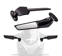 Lwlusup Racing Motorcycle Rear View Mirrors, 360° Rotating Stealth Mirrors Compatible with Honda CBR300R CBR500R CBR600RR CBR1000RR, Kawasaki Ninja 300 400 650, Suzuki GSXR 600 750, Yamaha, Ducati