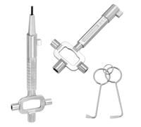 LWLWA 2 Door Opening Tool and 2 Deadlock Keys Universal Zinc Alloy Room Door Key Door Opener Tool with Scale for Home, Locksmith and Architects