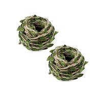LWLWA Fake Vines, 2 Rolls Artificial Vines, 20 Meters Garden Twine Green, Artificial Foliage, Suitable for DIY Headwear, Bags, Wreaths, Wedding Parties