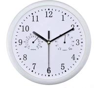 LWLYLCHBM Outdoor Garden Wall Clock, 10 Inch Large Mute Garden Clock with Thermometer and Hygrometer Indoor Outdoor Clock Outdoor Outdoor Clock-Silver