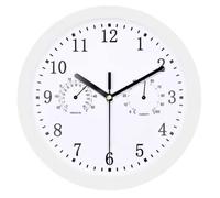 LWLYLCHBM Outdoor Garden Wall Clock, 10 Inch Large Mute Garden Clock with Thermometer and Hygrometer Indoor Outdoor Clock Outdoor Outdoor Clock-White