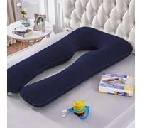 LWODANU Inflatable Pregnancy Pillow U Shape Sleeping Support Pillow for Pregnant Women Bump Full Body Side Sleeper (Blue)