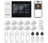 LWOHSI Alarm System for Home Security,GSM 4G/WiFi Wireless Alarm Kits with Tuya APP Alert,Door/Window and Motion Sensors,Professional Monitoring Device (LW107F-UK-F)