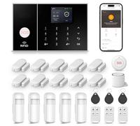 LWOHSI Alarm System for Home Security,WiFi+GSM 4G Home Alarm Kits with Phone APP Alert, Door/Window Sensor, Remote, Compatible with Alexa and Google Home for Villa, Apartment,No Monthly Fee
