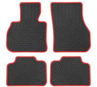 Lwope Car Floor Mats Custom Fit for Mini Countryman F60 2017-2023 Black Red Rubber All Weather Protection Auto Floor Liners Heavy Duty Odorless