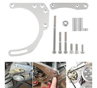 LWP Low Mount Alternator Bracket Double Hump Heads Adjustable Billet Kit for Small Block Chevy SBC 305 327 350 5.0L 5.7L V8 Eight Cylinder Long Water Pump Carburetor V Belt