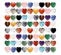 LWQCHW Heart Healing Crystal Stones Set 72pcs Bulk Wholesale 18 Colors Mixed Color Palm Pocket Gemstone Love Stones Reiki Energy Balance Polish Suit DIY Meditation Decoration Gift for Women Men