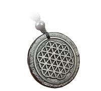 LWQCHW Naturals Shungite Crystal Necklace Pendant | Healing Crystals & Chakra Necklace - Gemstone Jewellery for Men & Women - Spiritual and Joyful Gifts 40mm, 40mm, shungite, Shungite