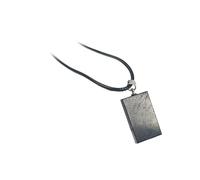 LWQCHW Rectangle Shungite Pendant Necklace - Natural Stone with Black Cord, Healing Crystal Jewelry, Unisex Jewelry, Shungite , Gemstone, Shungite