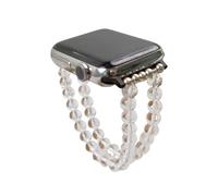 LWQCHWHealing Crystal Beaded Strap Watch Band Compatible for Emotional Balance & Positive Energy watch band beaded (15-Rose Quartz, Rose pink 42/44/45-22mm)(20-Clear Quartz,Rose pink 38/40/41-20mm)