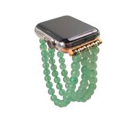 LWQCHWHealing Crystal Beaded Strap Watch Band Compatible for Emotional Balance & Positive Energy watch band beaded (15-Rose Quartz, Rose pink 42/44/45-22mm)(14-Green Aventurine,Black 38/40/41-20mm)