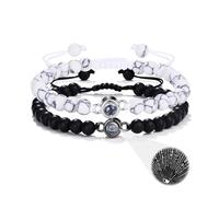 LWQQWL Couple Bracelets for Boyfriend and Girlfriend Natural Stone Long Distance Friendship Bracelets White Turquoise Relationship Bracelets for Women Men His and Hers Gifts, M, nature stone, nature