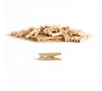 LWR CRAFTS Wooden Mini Clothes Pegs 15 Colors 100 Per Pack 1" 2.5cm (Natural)