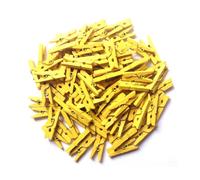 LWR CRAFTS Wooden Mini Clothes Pegs 15 Colors 200 Per Pack 1" 2.5cm (Yellow)