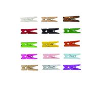 LWR CRAFTS Wooden Mini Clothespins 15 Colors 100 Per Pack 1" 2.5cm (All)