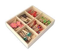 LWR CRAFTS Wooden Mini Clothespins 6 Styles 48 Pieces in Box