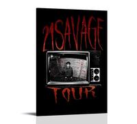 LWSCYMX 21 SavageAlbum Covers Popular Music Singers Series Canvas Poster Wall Art Decorative Painting Bedroom Painting Posters24x36inch(60x90cm) Frame-style