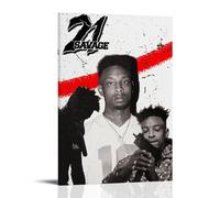 LWSCYMX 21 SavageAlbum Covers Popular Music Singers Series Canvas Poster Wall Art Decorative Painting Bedroom Painting Posters20x30inch(50x75cm) Frame-style