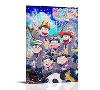 LWSCYMX Mr. Osomatsu Classic Anime Wonderful Anime Canvas Poster Wall Art Decorative Painting Bedroom Painting Posters16x24inch(40x60cm) Frame-style