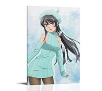 LWSCYMX Rascal Does Not Dream of Bunny Girl Senpai Classic Anime Wonderful Anime Canvas Poster Wall Art Decorative Painting Bedroom Painting Posters24x36inch(60x90cm) Frame-style