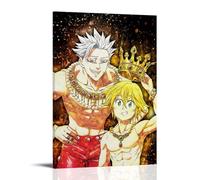 LWSCYMX The Seven Deadly Sins Classic Anime Wonderful Anime Canvas Poster Wall Art Decorative Painting Bedroom Painting Posters20x30inch(50x75cm) Frame-style