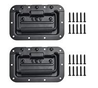 Lwtsrp 2 Pieces Folding Handle Case, Black Folding Handles, Recessed Handle Spring, for Flight Case Handles Handle Military Trunk for Tool Box Boxes