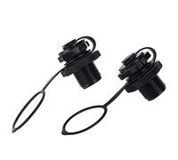 Lwuey 20mm Boston Spiral Air Valve - Anti Leak Screw Cap Replacement for Inflatable Boat, Kayak, Dinghy, Airbed, Hot Tub Quick Inflate Deflate One Way Valves (Black ABS)
