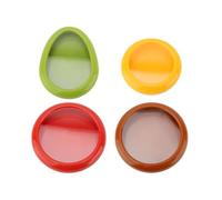 Lwuey Avocado Storage Container - 4pcs Airtight Silicone Pods for Half Lemon, Onion, Tomato Fridge Organiser with Stretch Lids Fruit Vegetable Saver Food Organizer Kitchen Essentials