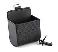 Lwuey Car Air Vent Storage, Hanging PU Leather Pouch Box with Hooks For Phones Keys Sunglasses Coins Pens Cards Organizer Bag Anti Slip Driver Essential Accessories Front Tidy Caddy