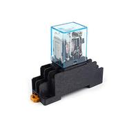 Lwuey Electromagnetic Power Relay, 240V AC 28V DC Coil 8 Pin DPDT General Purpose Relays with Socket 35mm Din Rail Mount Led Light Indicator Pilot Lamp Air Conditioner Compressor Fan Motor Yacht Car