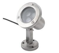 Lwuey IP68 Waterproof LED Pond Light 12V, 3W Energy Saving Stainless Steel Underwater Pond Lights Mains Spotlight for Pools, Waterfalls, Garden Landscape, 23cm Cord, Warm White