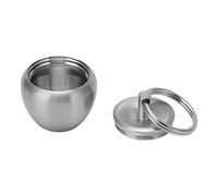 Lwuey Keychain Pill Holder, Stainless Steel Keyring Box Round Waterproof Tablets Case Emergency Medical Pills Holder Tiny Small Portable Container Travel Purse Wallet Pocket Outdoor Camping EDC Kit