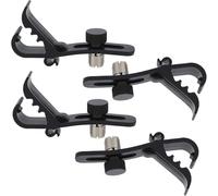 Lwuey Microphone Clip, Drum Clamp Battery Shockproof Adjustable Portable Holder Fixing Supplies Practical Musical Instruments Flexible Lavalier Universal Mounting Adapter 4 Pieces