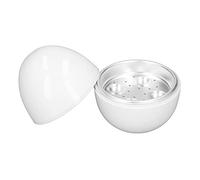 Lwuey Microwave Egg Boiler 4 Eggs, Micro Eggs Cooker Hen Boiled Hard Soft Poachers Steamer Dishwasher Safe Aluminum Heating Tray White ABS Shell Kitchen Gadget Home
