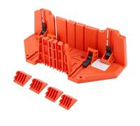 Lwuey Mitre Box, Clamping Mitre Block Plastic Coving Angle Cutting Guide Tool Miting Machine 14 inch Pruning Hand Saw Tenon Wood Joining 0° 22.5° 45° 90° 4 Types Grooves Oblique Cut Woodworking DIY