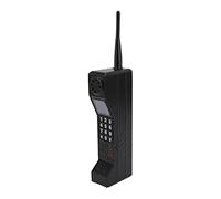 Lwuey Retro Mobile Phone, Old Fashioned 80s 90s Portable Brick Cell Phone Ornament Vintage Brick Phone Decor Iron Vivid Cellphone Model Cellular Prop for Themed Party Photography Movie Scene(Black)